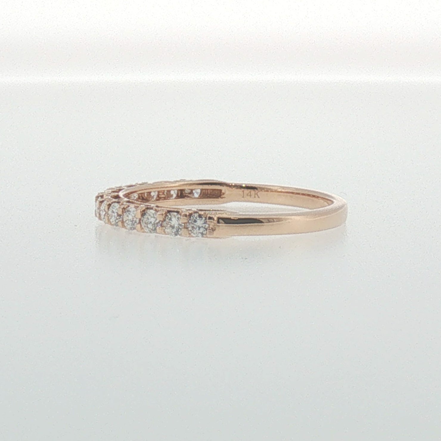 Rose Gold Shared Prong Diamond Band