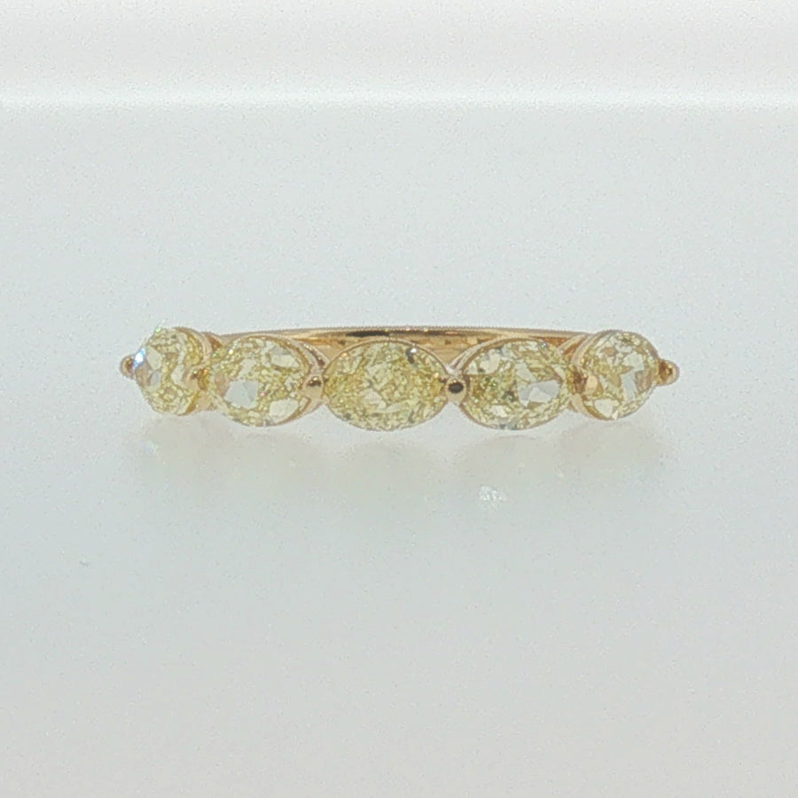 Fancy Yellow Diamond Multi-Stone Ring in Yellow Gold
