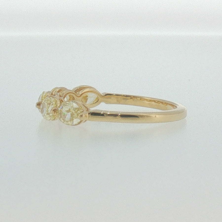 Fancy Yellow Diamond Multi-Stone Ring in Yellow Gold