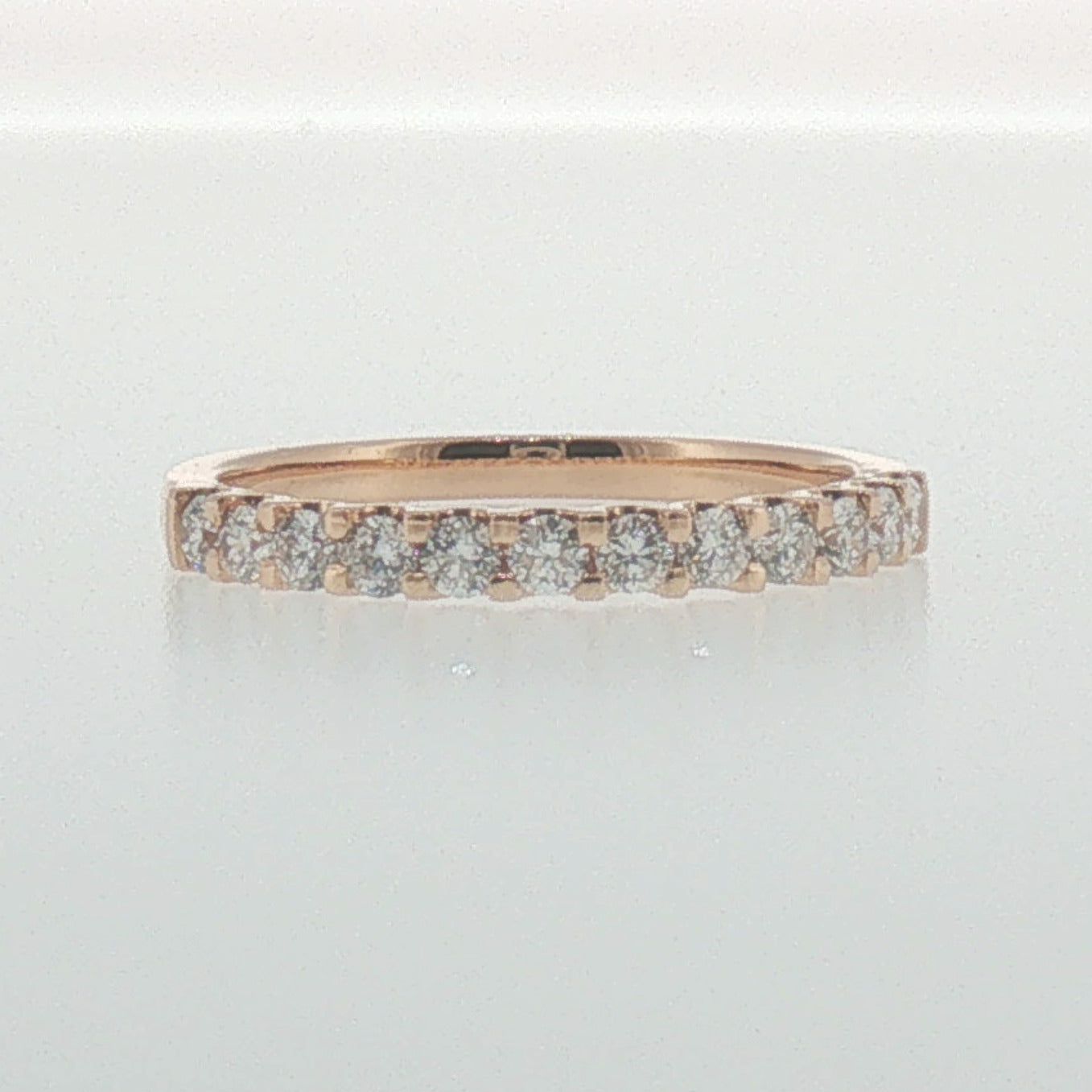 Diamond Shared Prong Band in Rose Gold