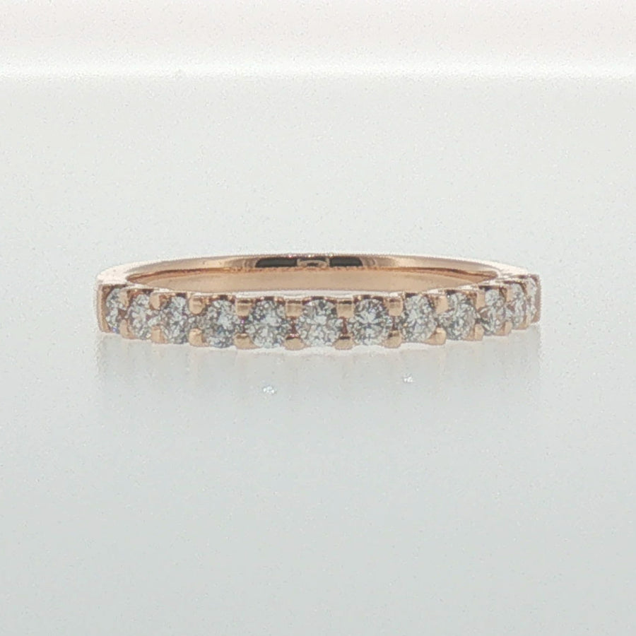 Diamond Shared Prong Band in Rose Gold