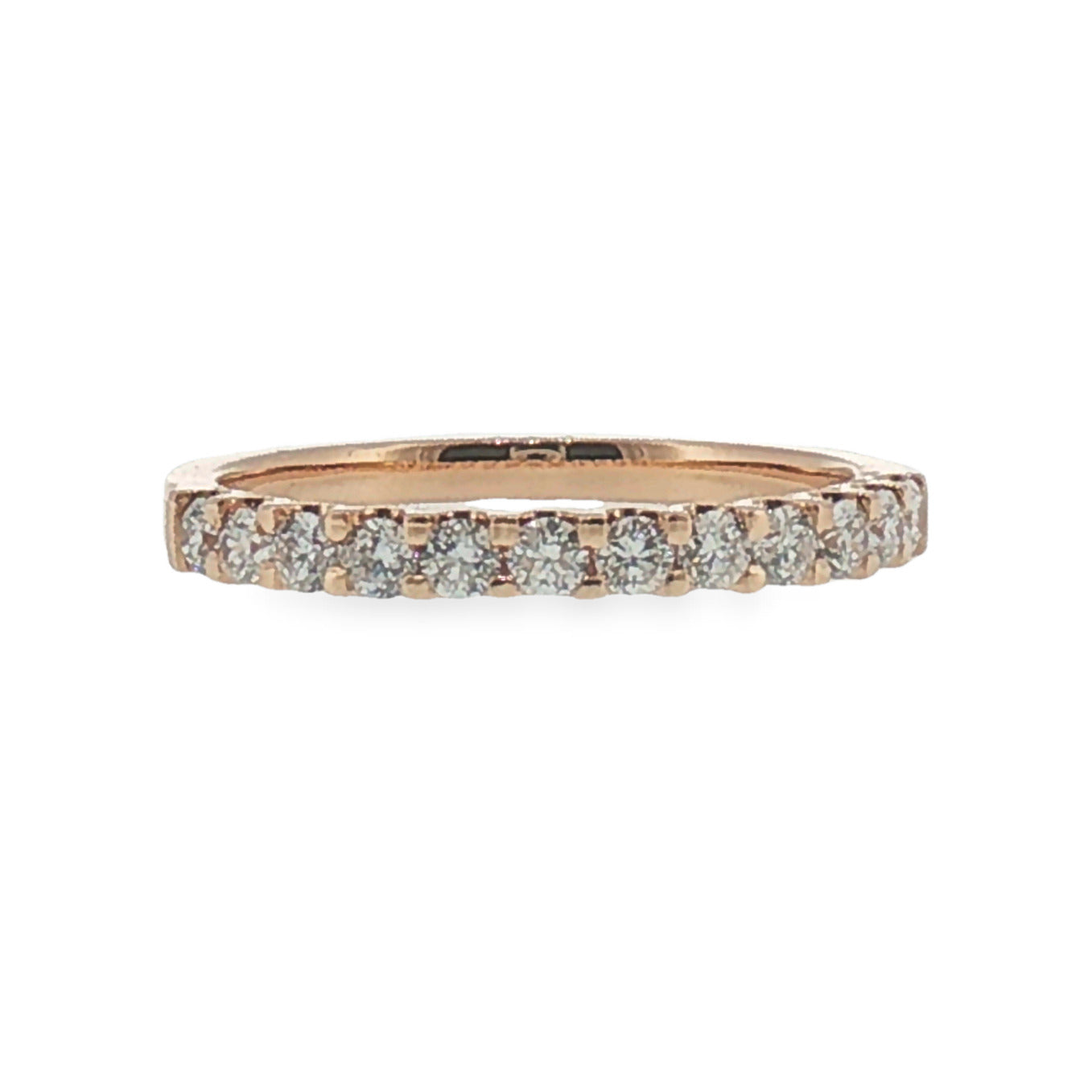 Diamond Shared Prong Band in Rose Gold
