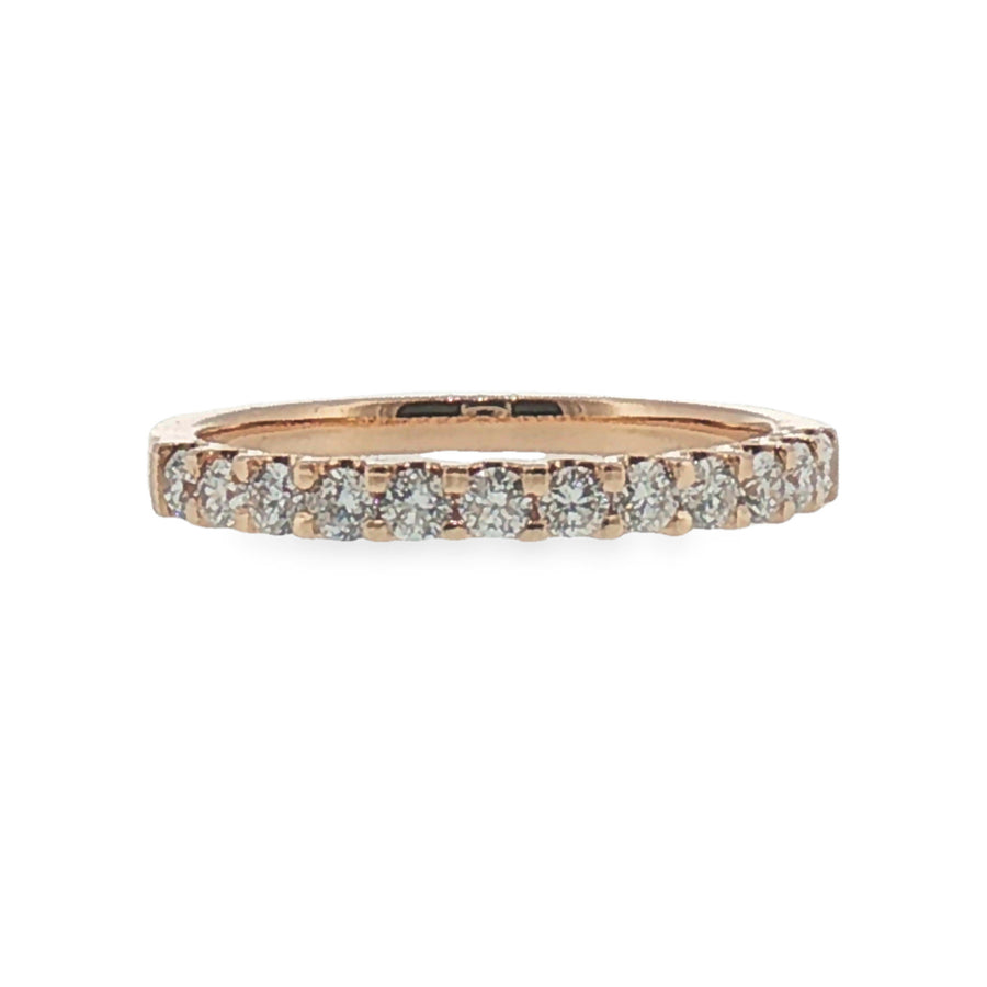Diamond Shared Prong Band in Rose Gold