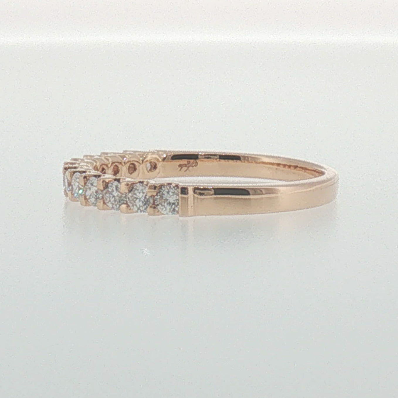 Diamond Shared Prong Band in Rose Gold