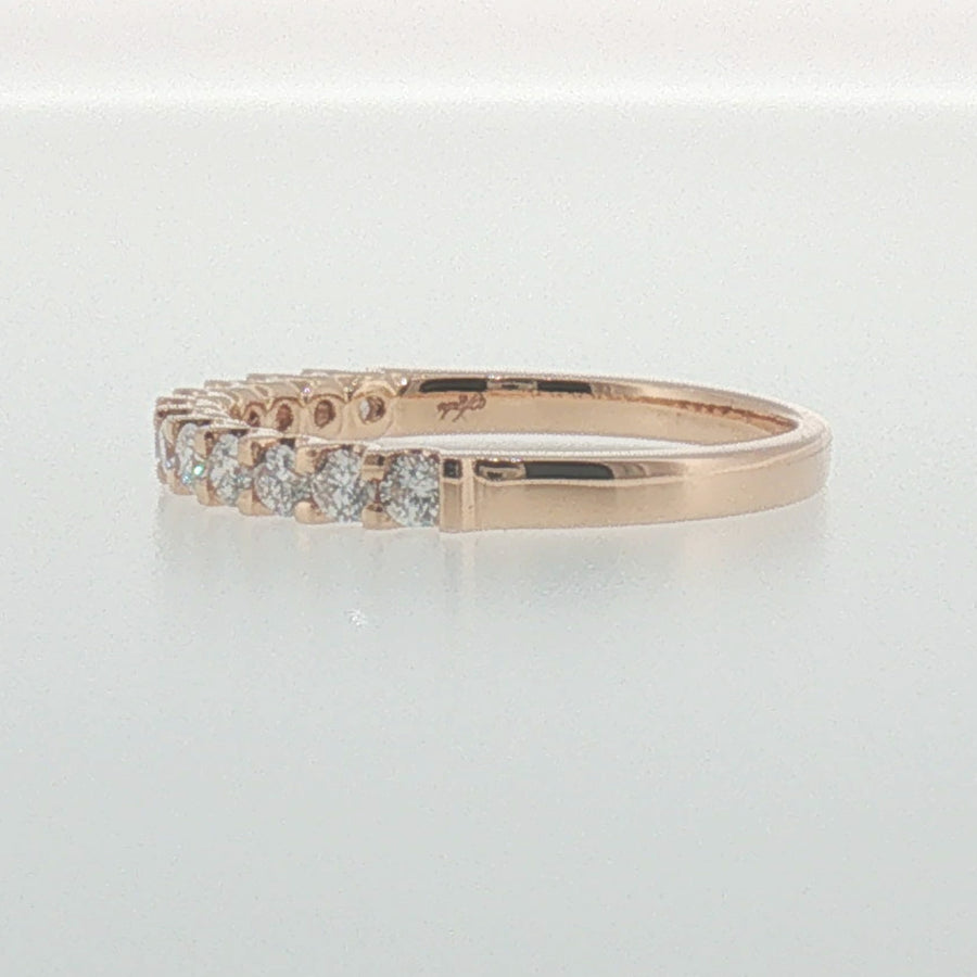 Diamond Shared Prong Band in Rose Gold