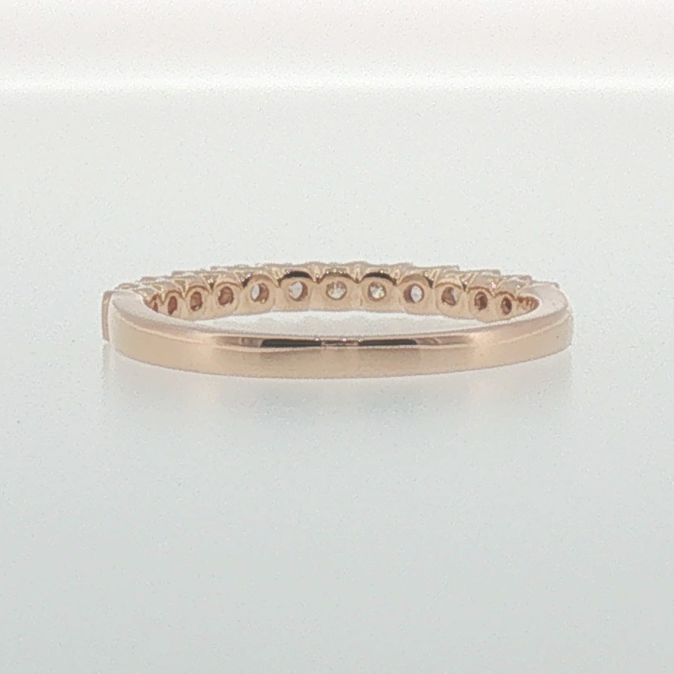 Diamond Shared Prong Band in Rose Gold