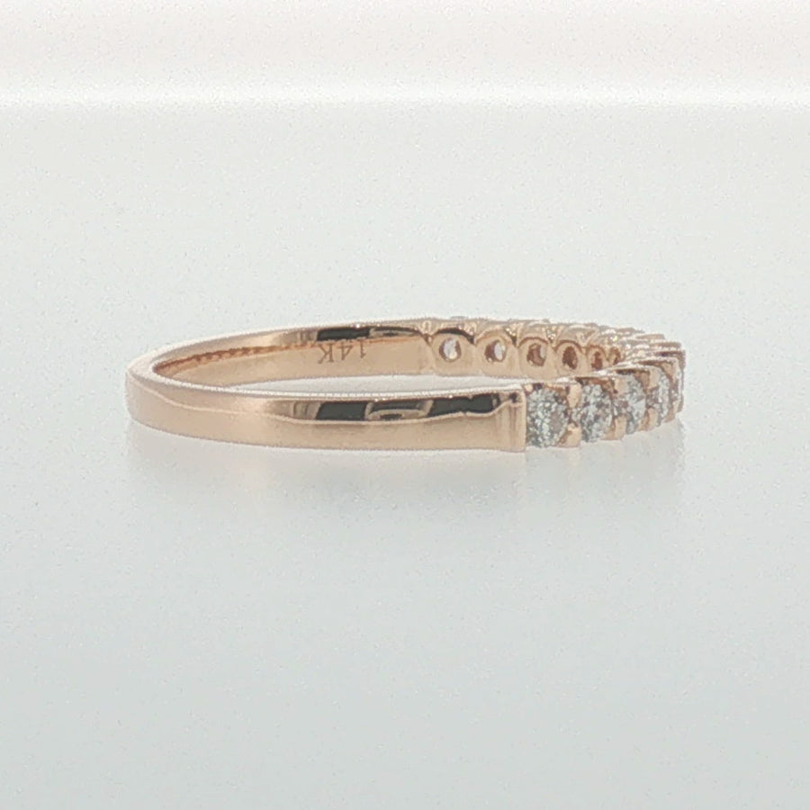 Diamond Shared Prong Band in Rose Gold