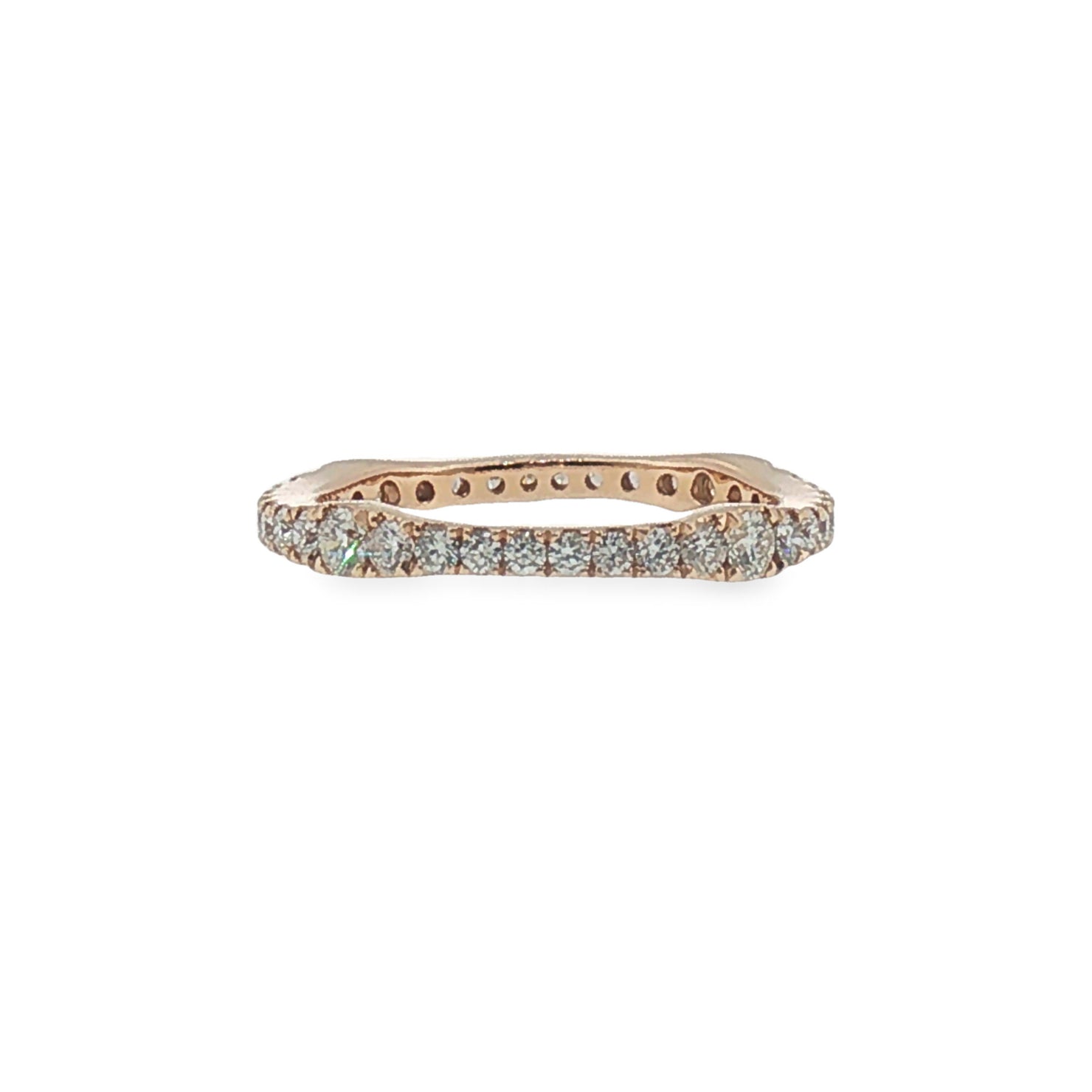 Rose Gold Diamond Contoured Eternity Ring