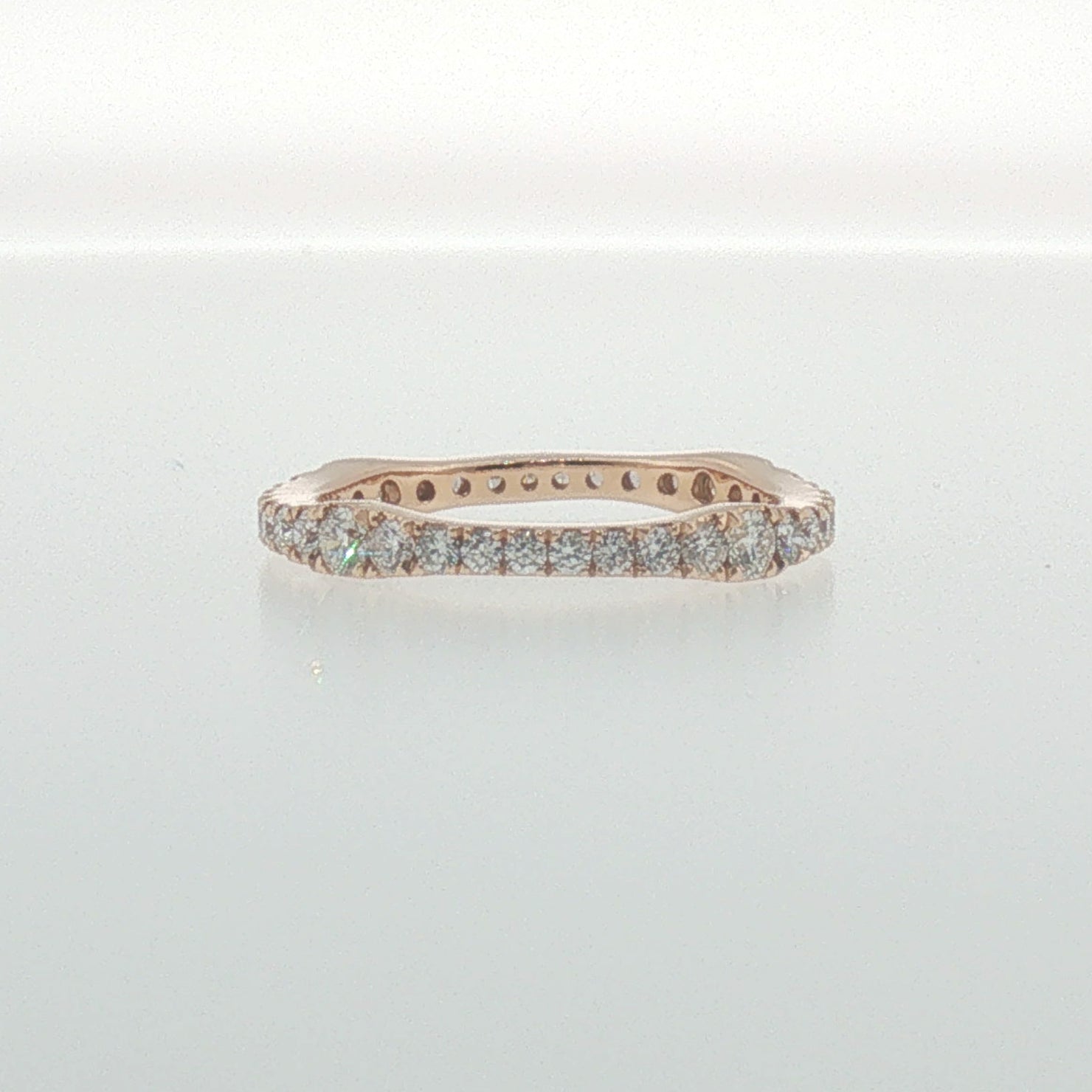 Rose Gold Diamond Contoured Eternity Ring