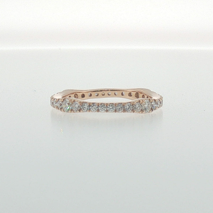 Rose Gold Diamond Contoured Eternity Ring