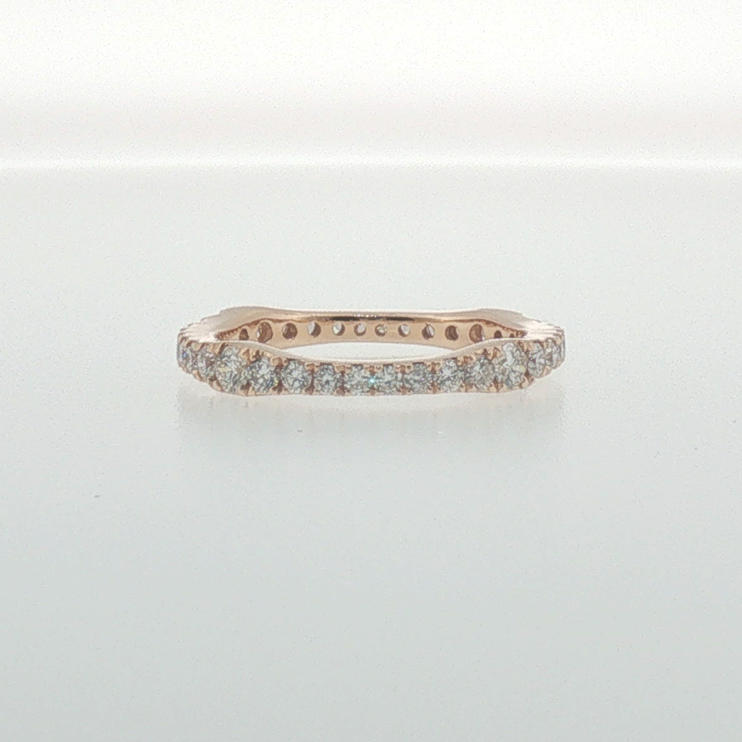 Rose Gold Diamond Contoured Eternity Ring