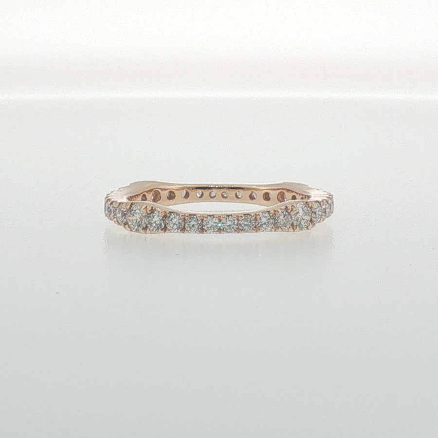 Rose Gold Diamond Contoured Eternity Ring