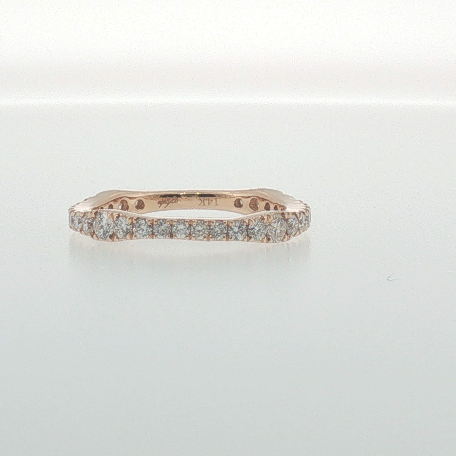 Rose Gold Diamond Contoured Eternity Ring