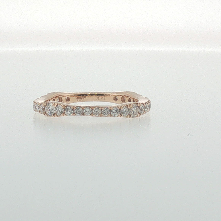 Rose Gold Diamond Contoured Eternity Ring