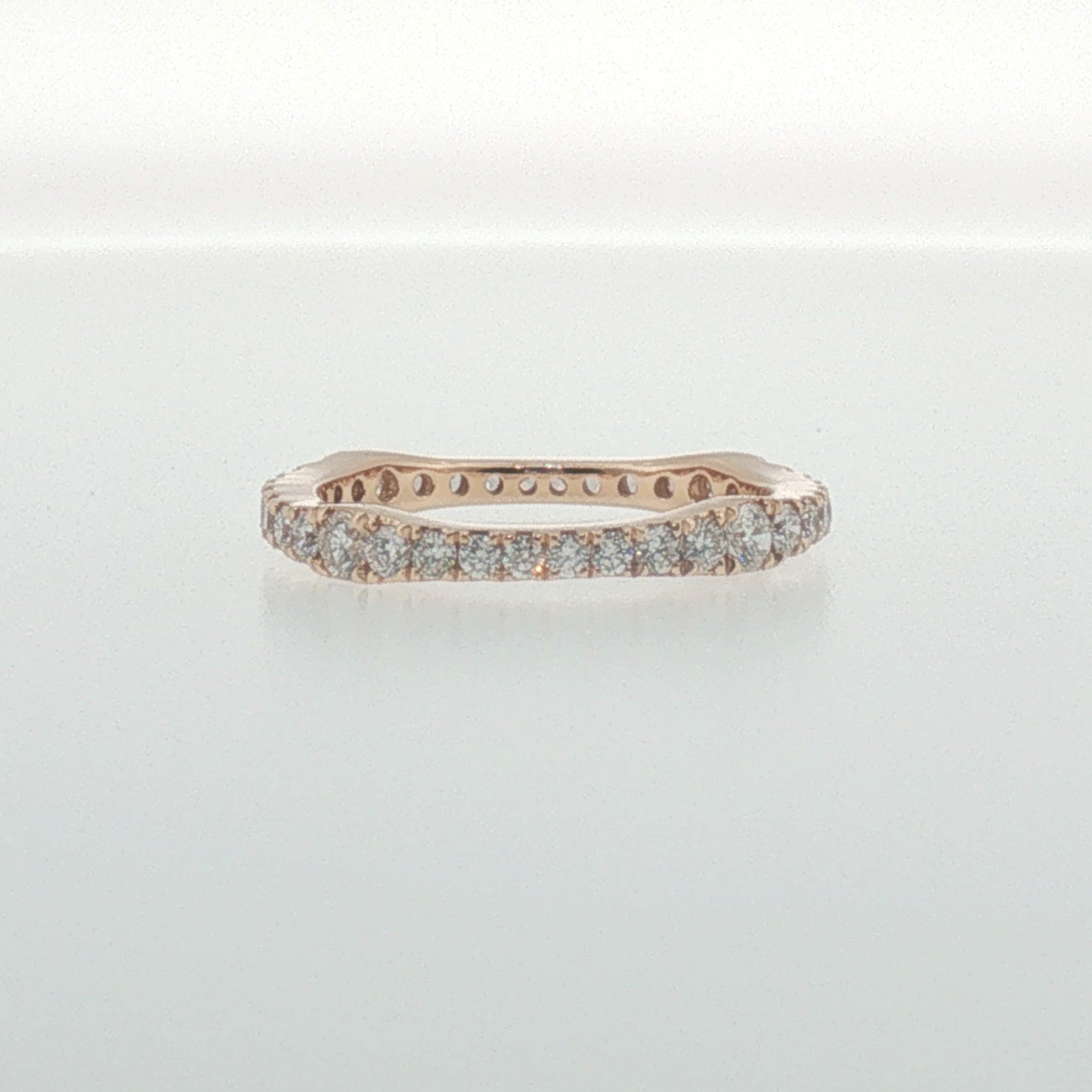 Rose Gold Diamond Contoured Eternity Ring