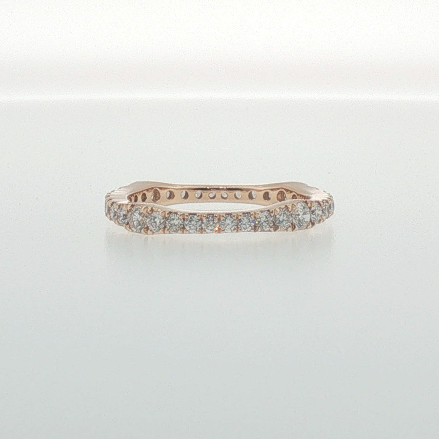 Rose Gold Diamond Contoured Eternity Ring