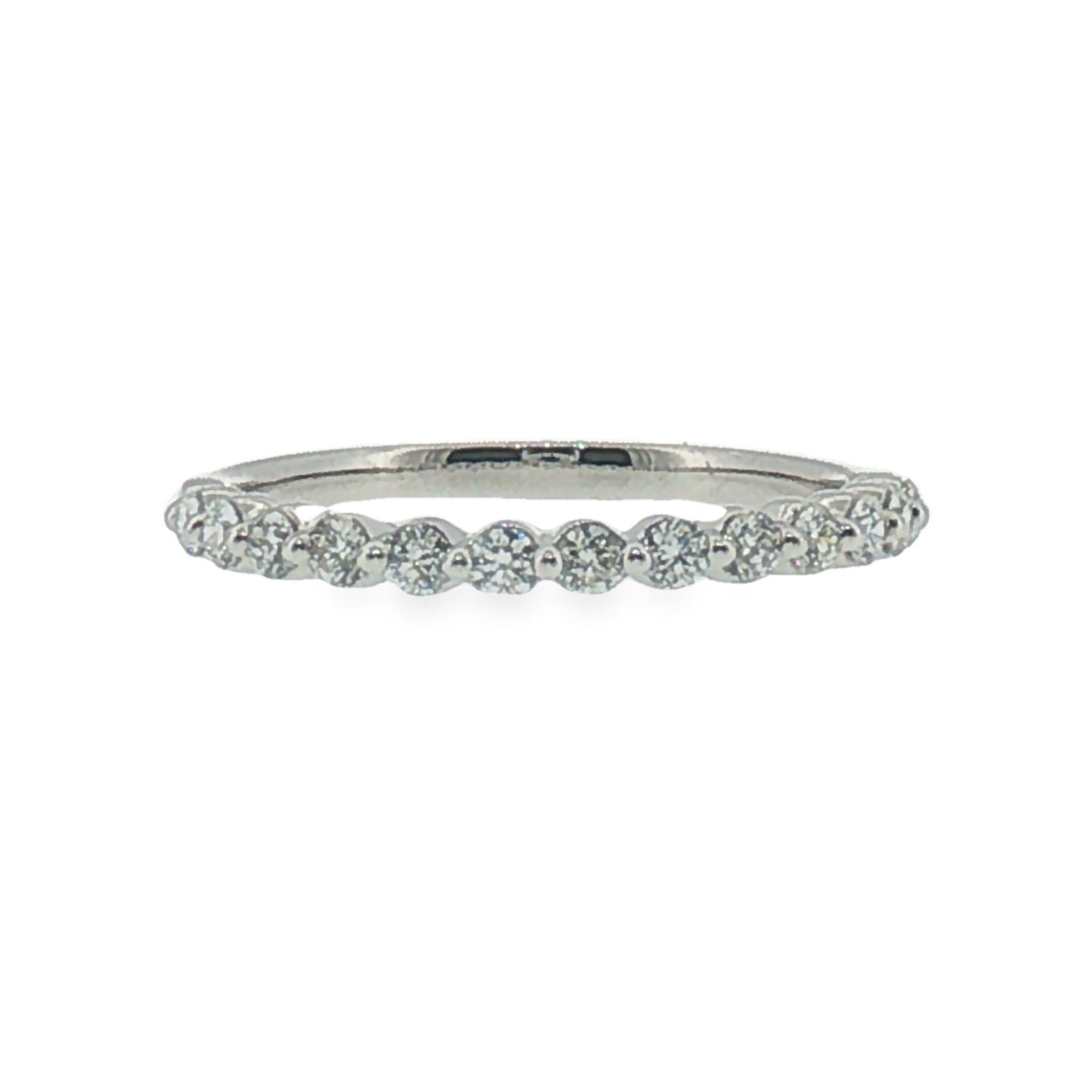 Diamond Single Prong Band in White Gold