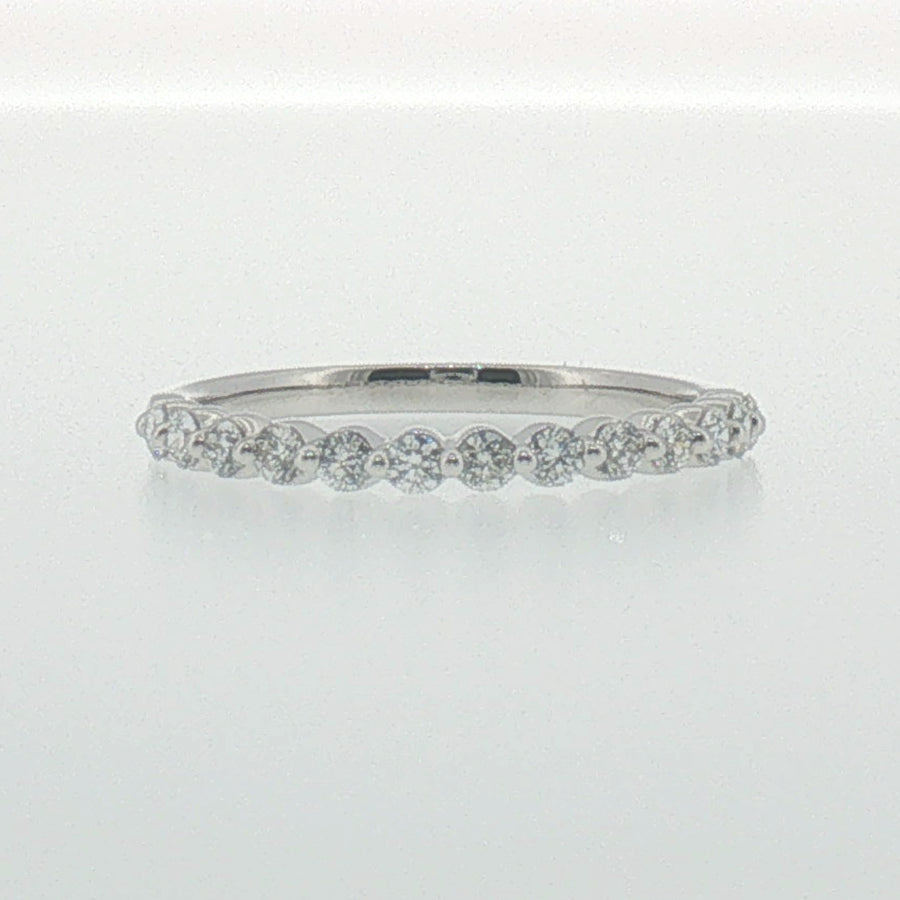 Diamond Single Prong Band in White Gold