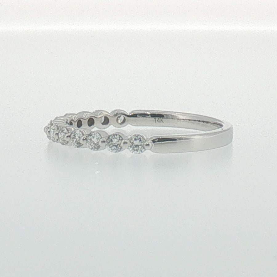 Diamond Single Prong Band in White Gold