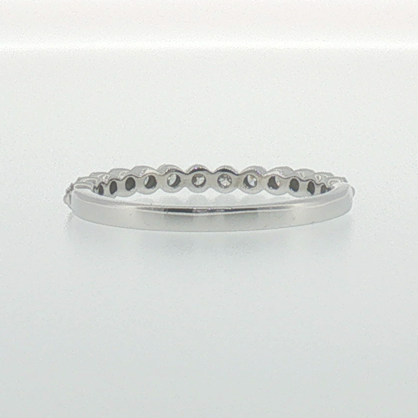 Diamond Single Prong Band in White Gold