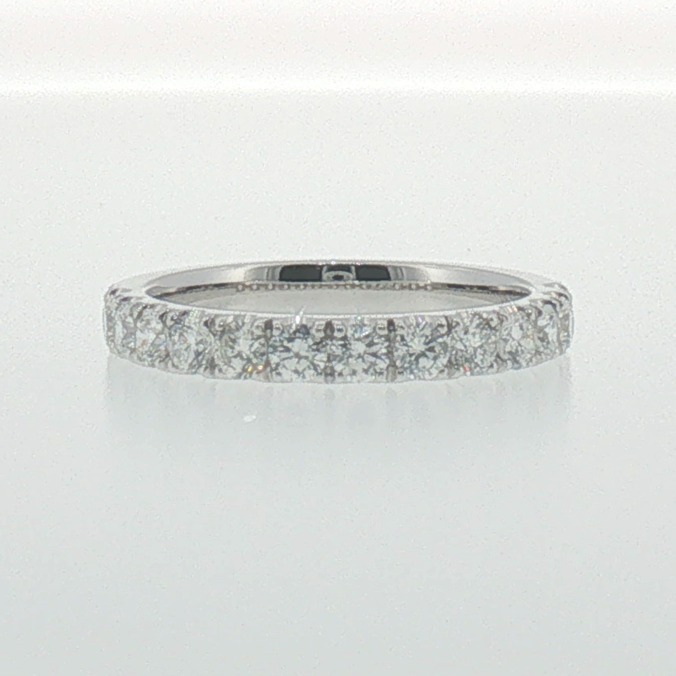 White Gold Diamond 'U' Prong Band