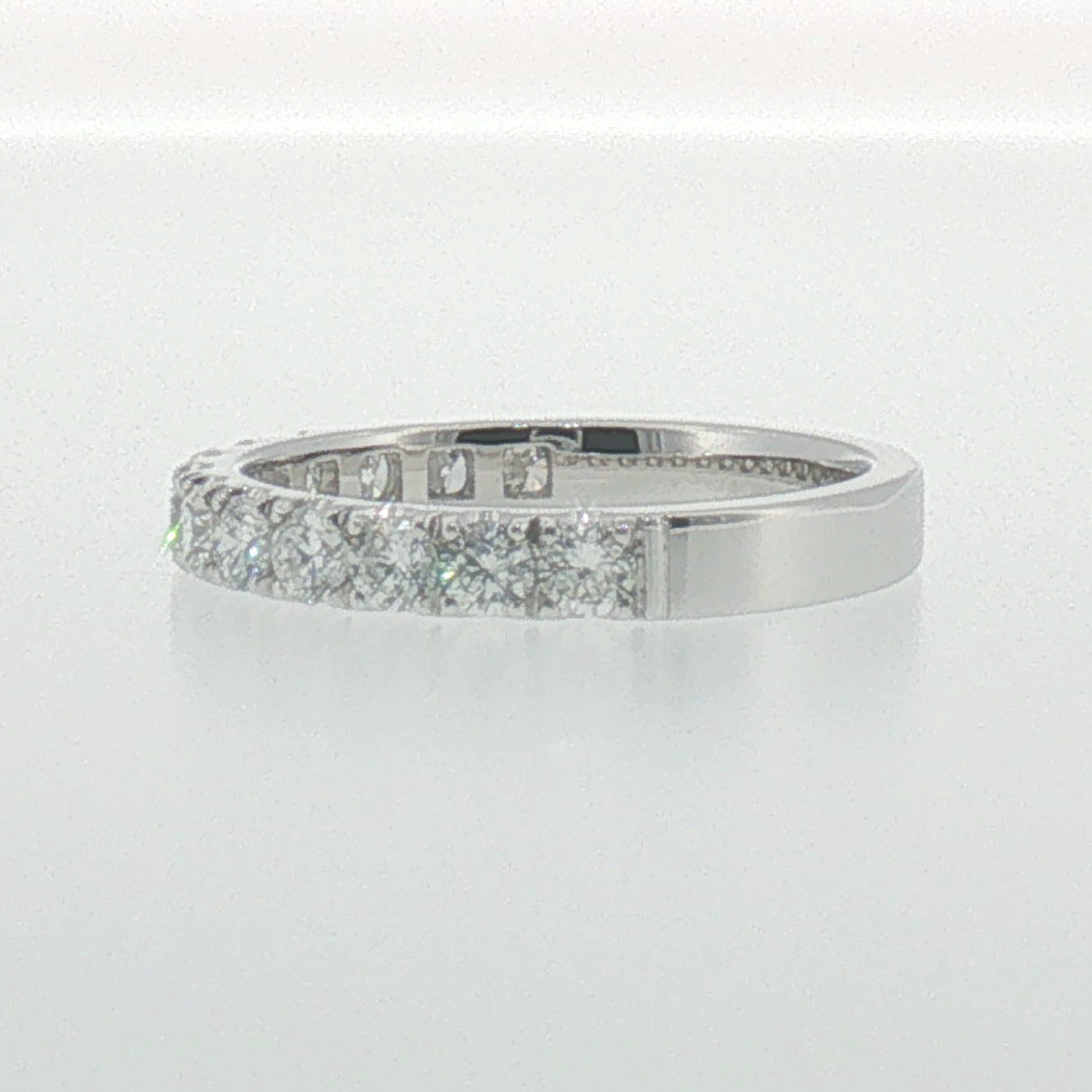 White Gold Diamond 'U' Prong Band