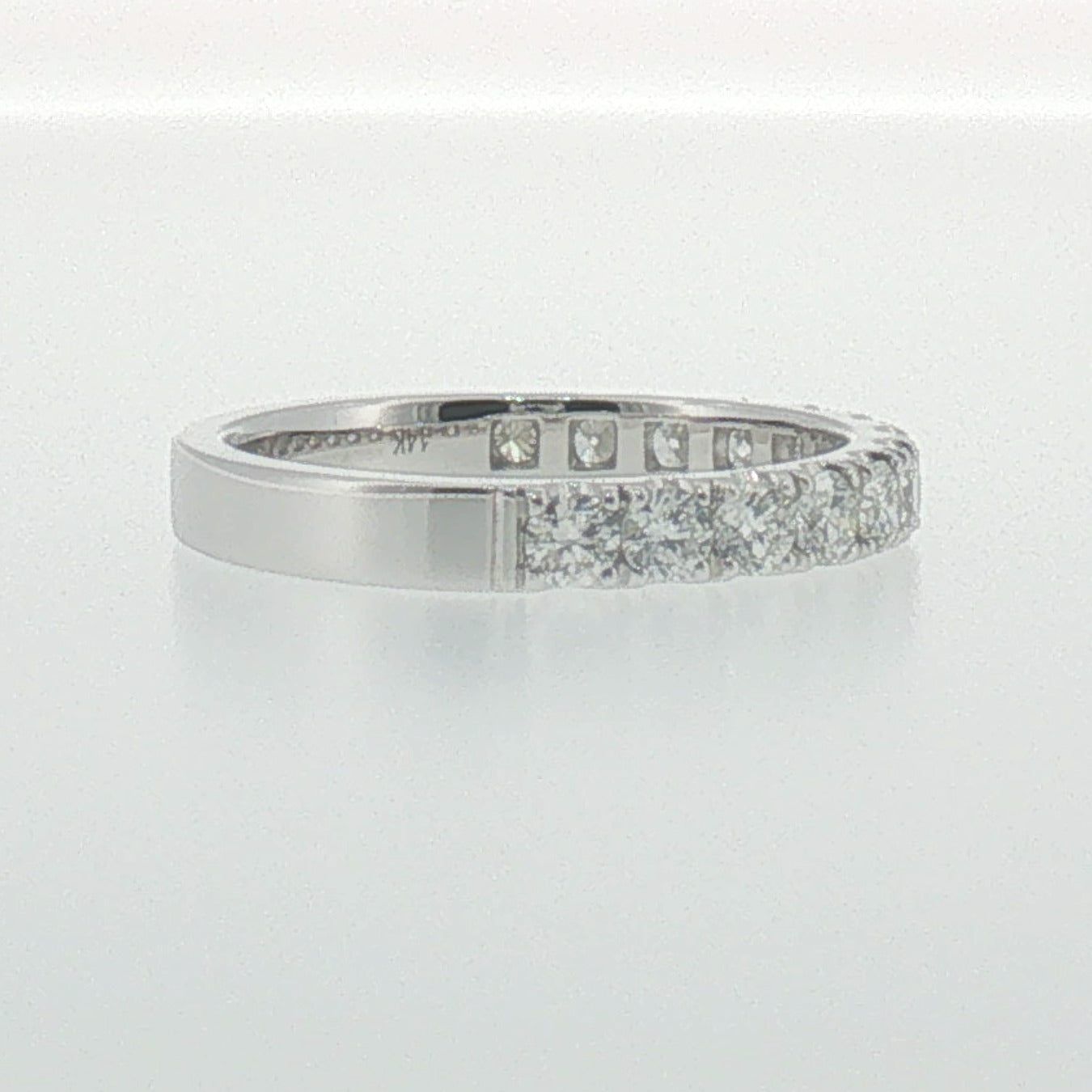 White Gold Diamond 'U' Prong Band