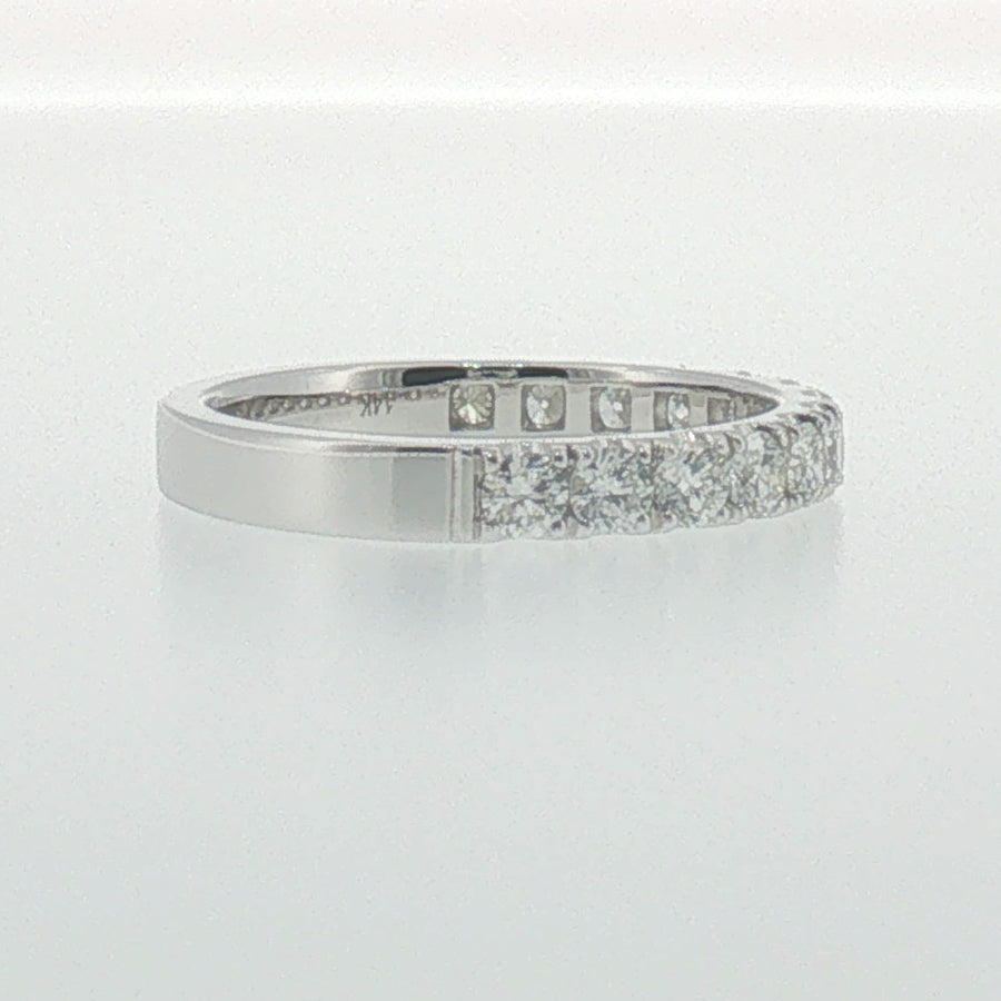 White Gold Diamond 'U' Prong Band