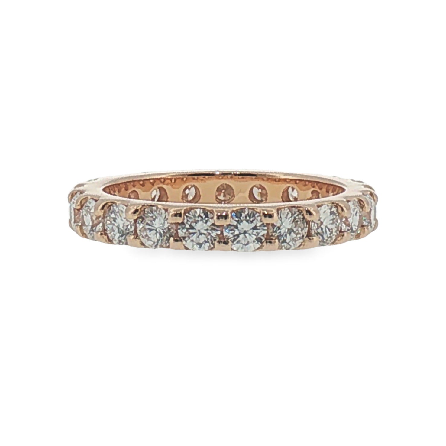 Round Diamond Eternity Ring in Rose Gold