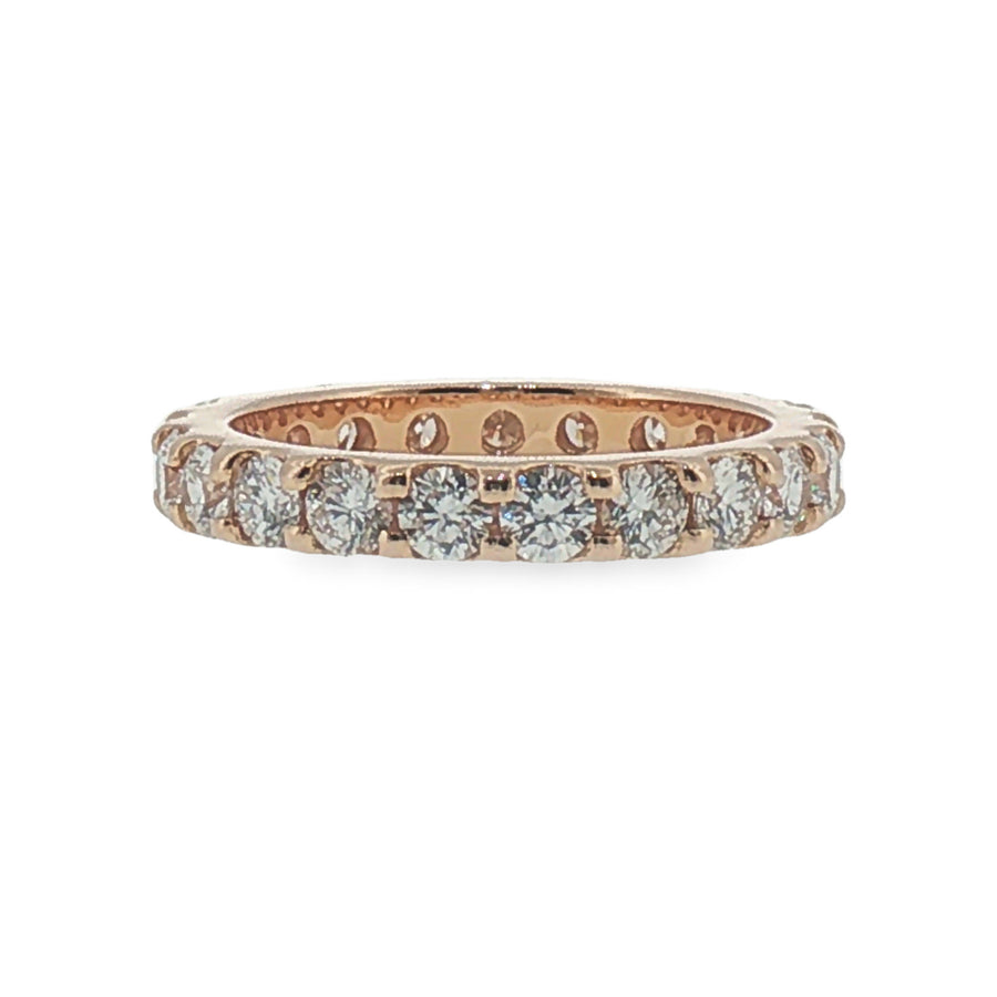 Round Diamond Eternity Ring in Rose Gold