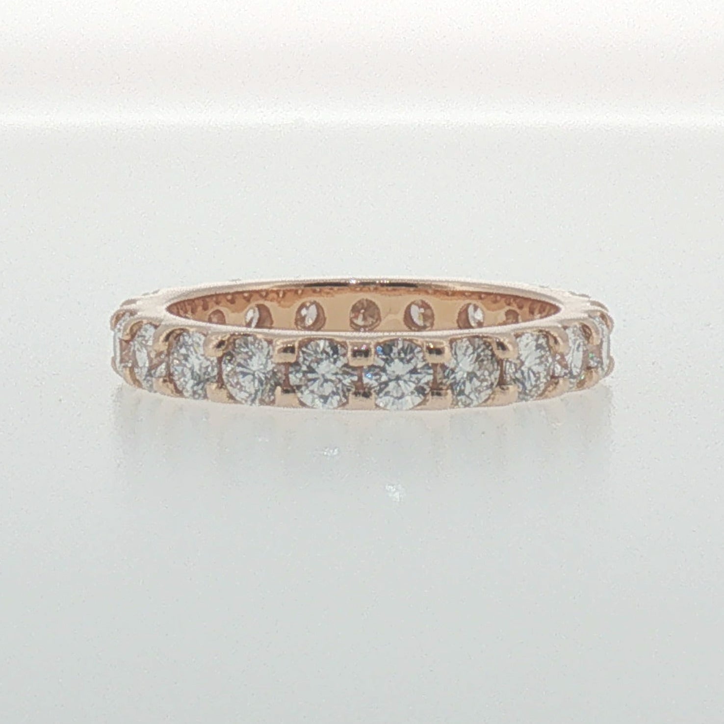 Round Diamond Eternity Ring in Rose Gold