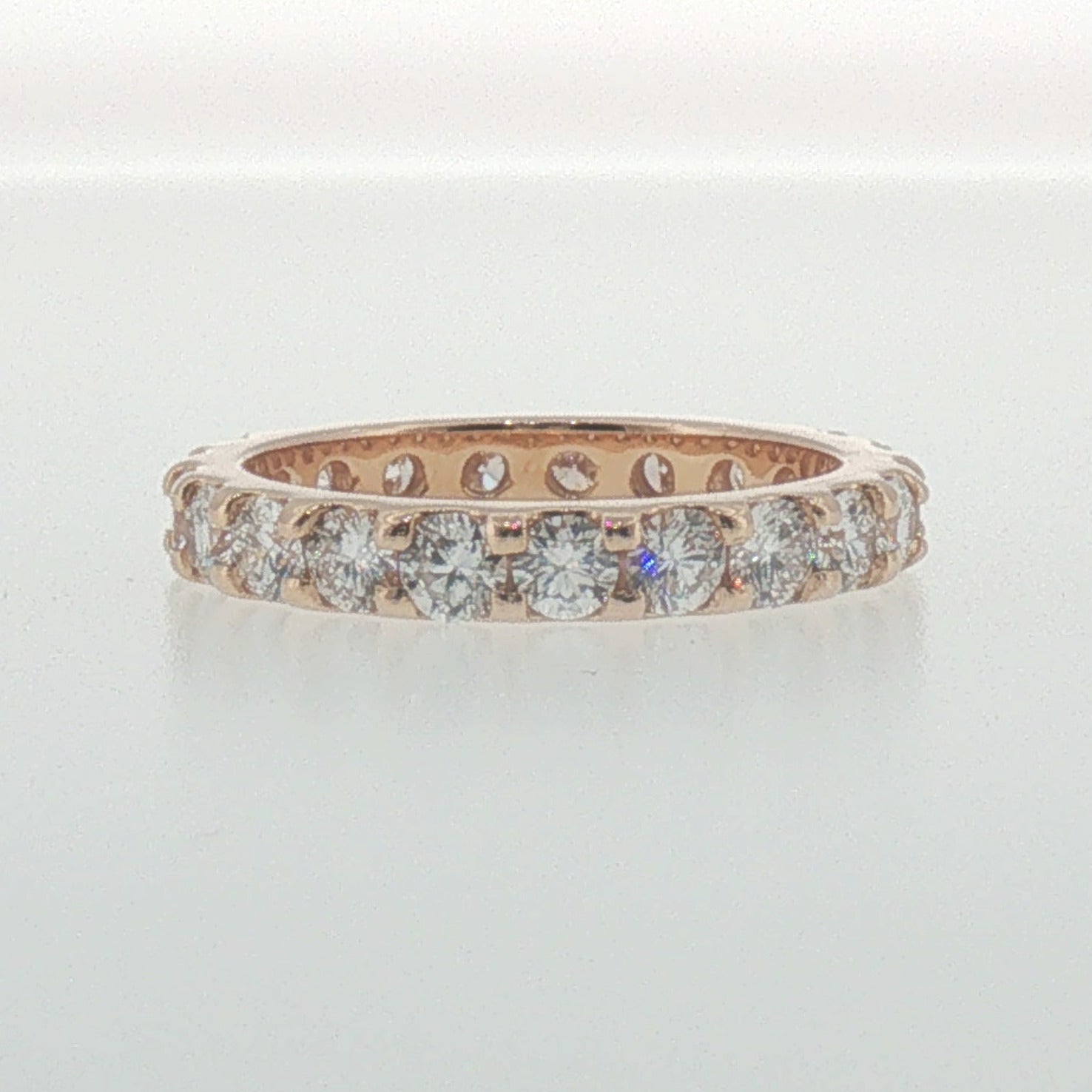 Round Diamond Eternity Ring in Rose Gold