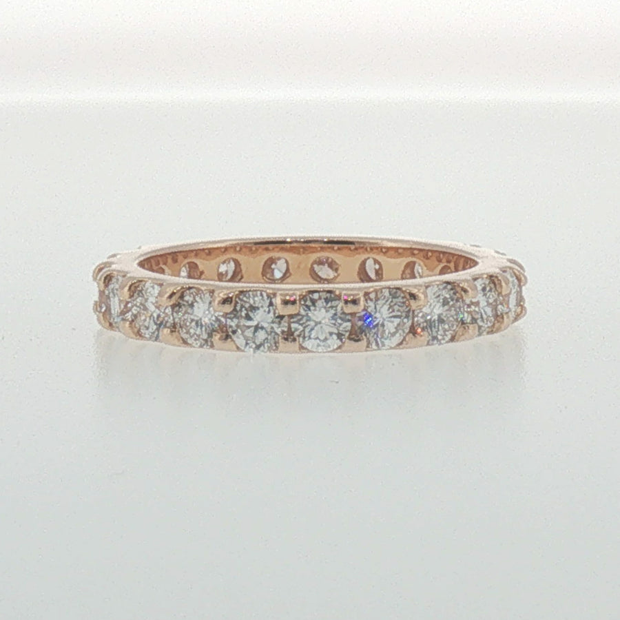 Round Diamond Eternity Ring in Rose Gold