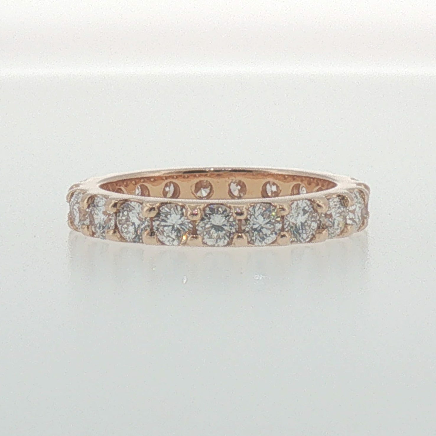 Round Diamond Eternity Ring in Rose Gold