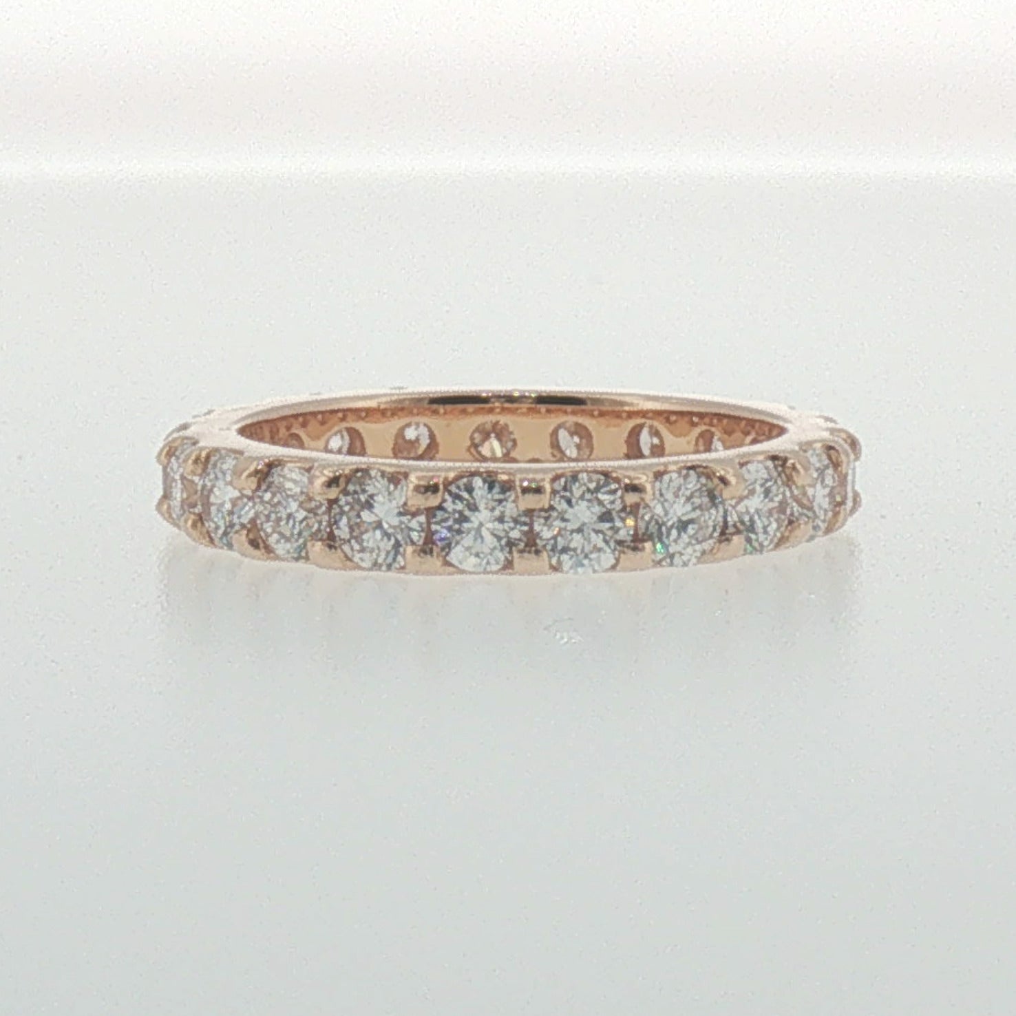 Round Diamond Eternity Ring in Rose Gold