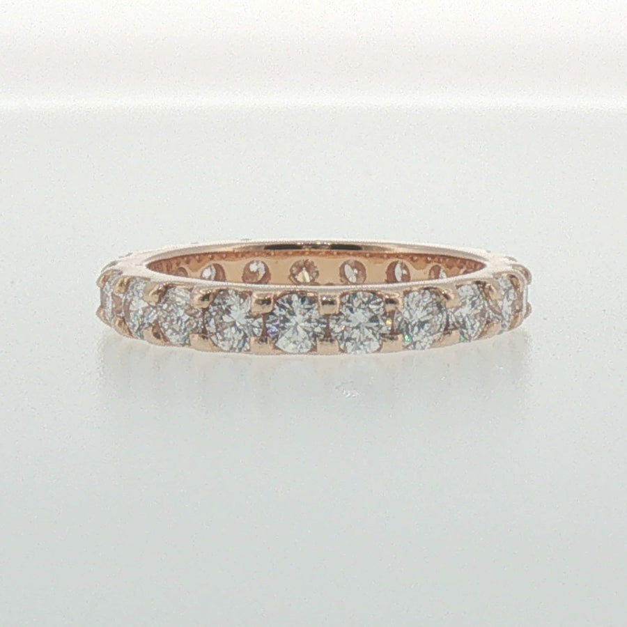 Round Diamond Eternity Ring in Rose Gold
