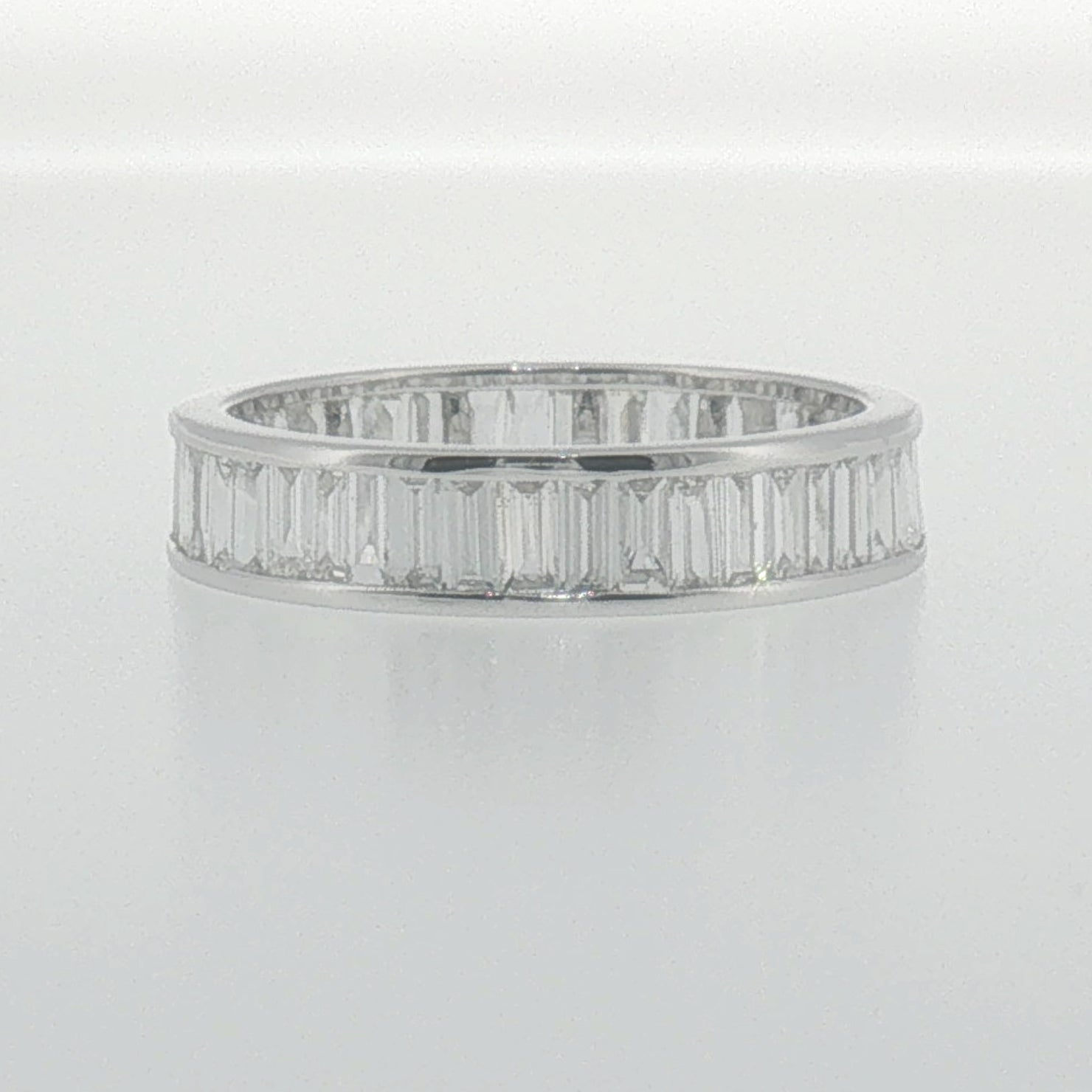 Baguette Diamond Channel Set Eternity Ring in White Gold