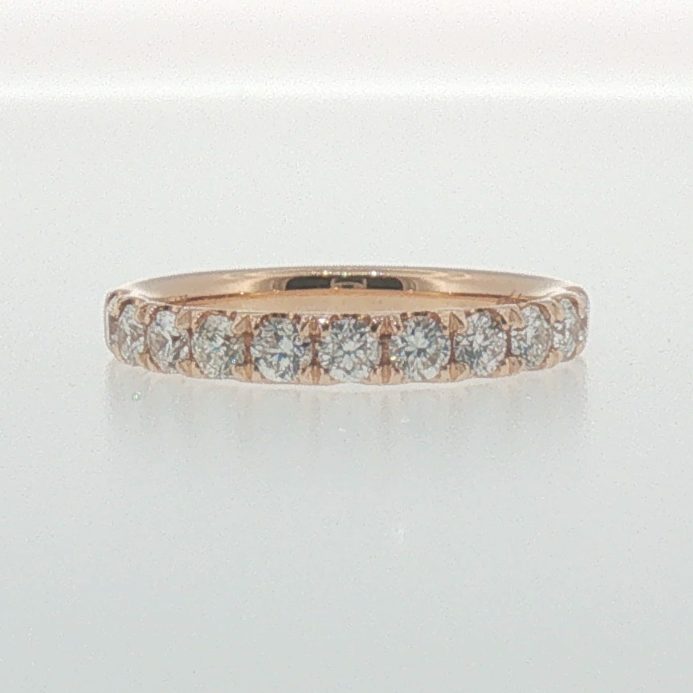 Diamond 'U' Set Band in Rose Gold