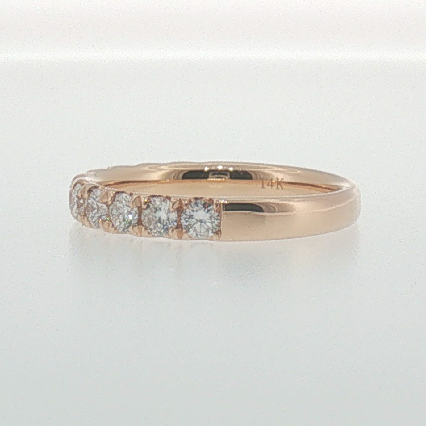 Diamond 'U' Set Band in Rose Gold