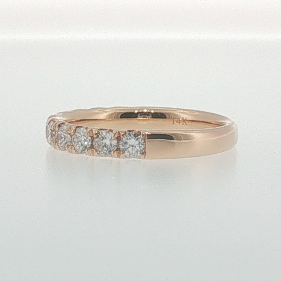 Diamond 'U' Set Band in Rose Gold