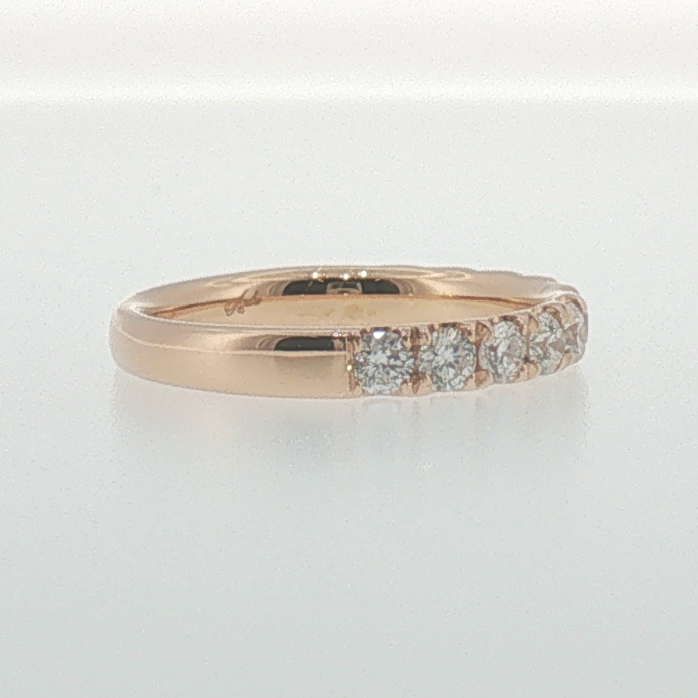 Diamond 'U' Set Band in Rose Gold