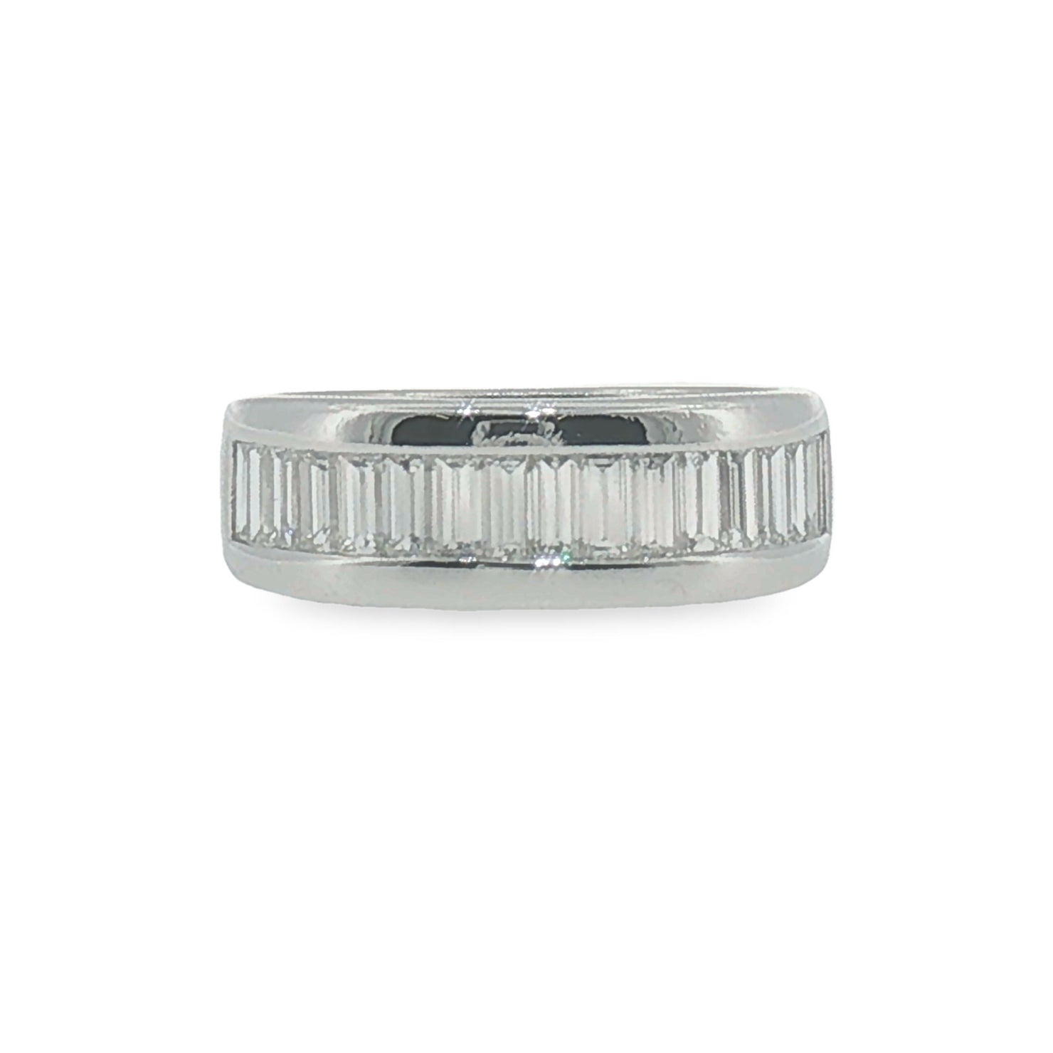 Baguette Diamond Channel Set Band in White Gold