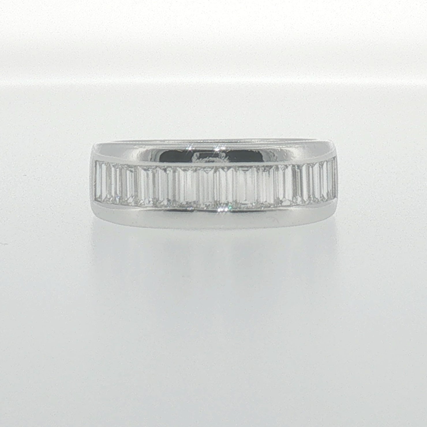 Baguette Diamond Channel Set Band in White Gold
