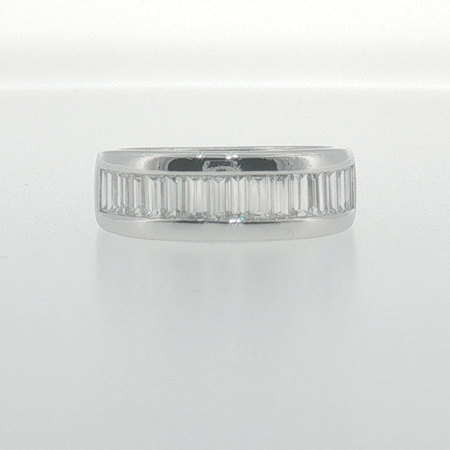 Baguette Diamond Channel Set Band in White Gold