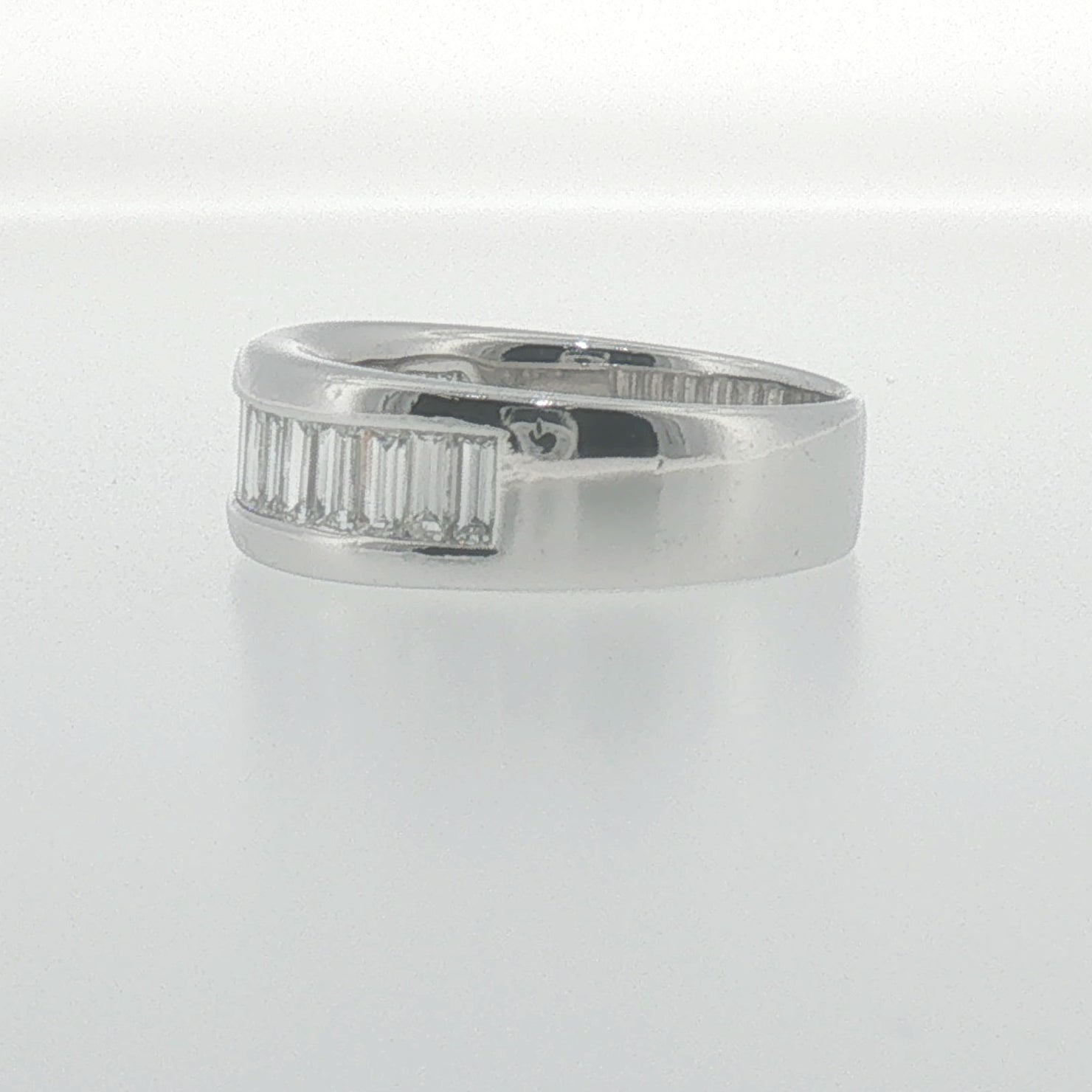 Baguette Diamond Channel Set Band in White Gold