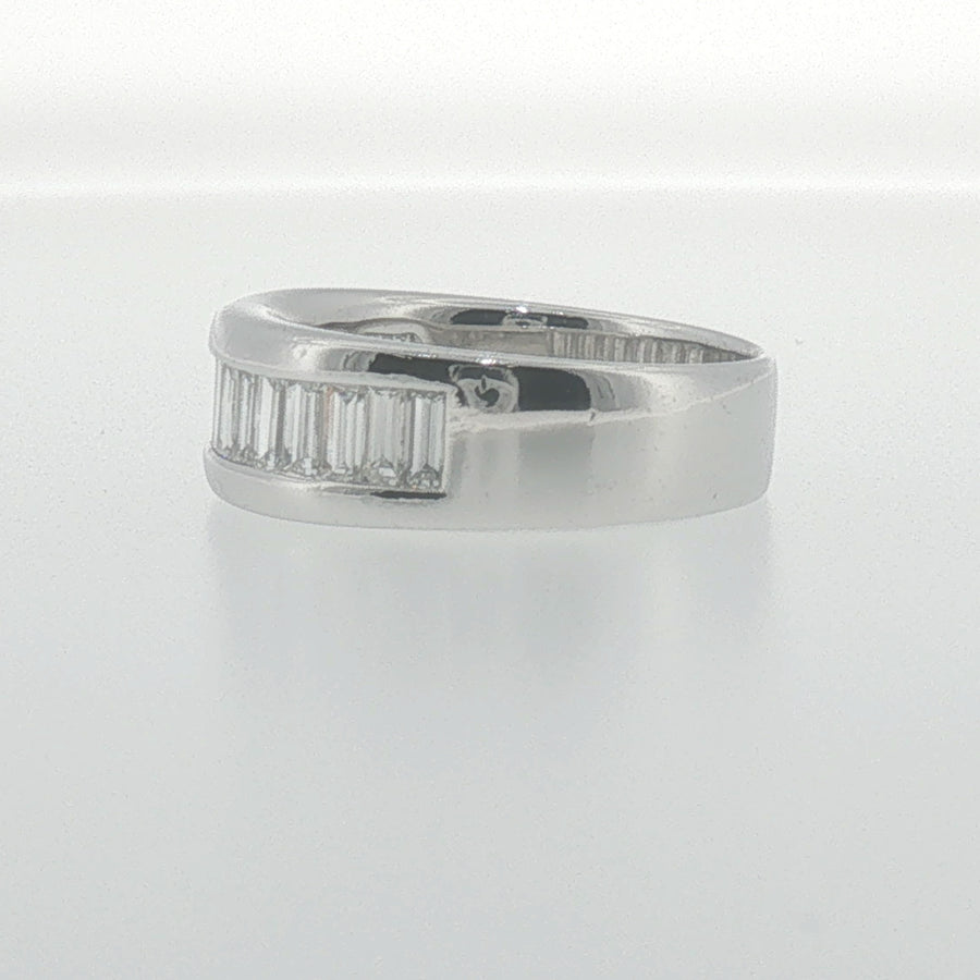 Baguette Diamond Channel Set Band in White Gold