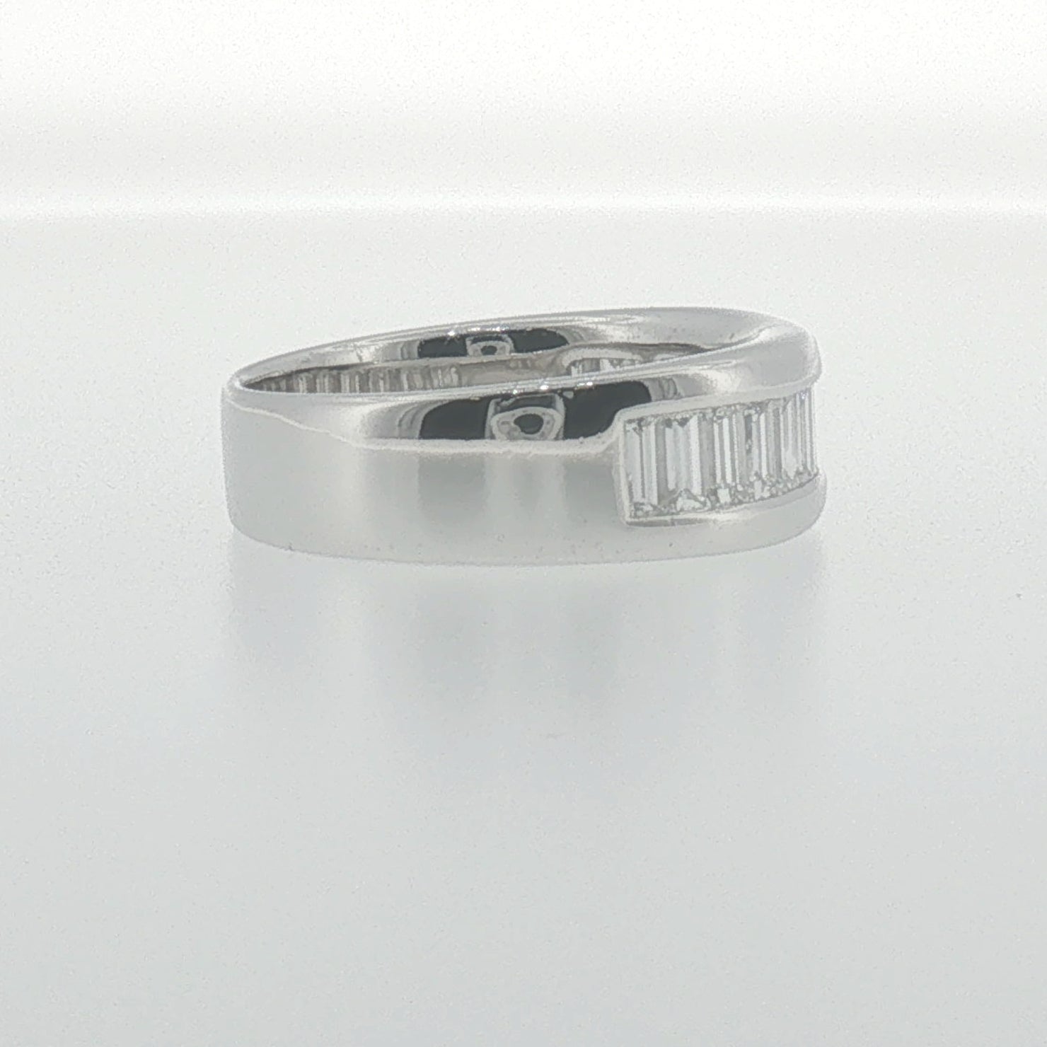 Baguette Diamond Channel Set Band in White Gold