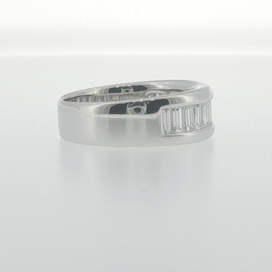Baguette Diamond Channel Set Band in White Gold