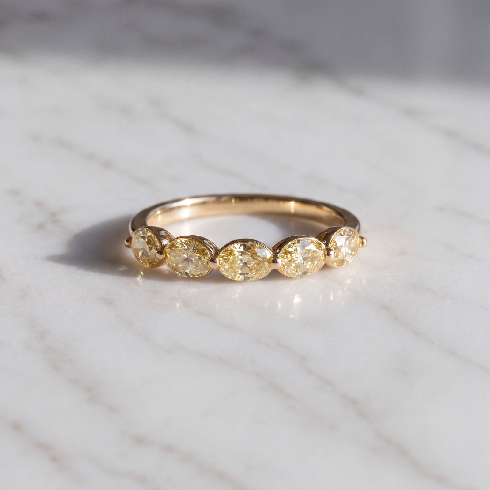 Fancy Yellow Diamond Multi-Stone Ring in Yellow Gold