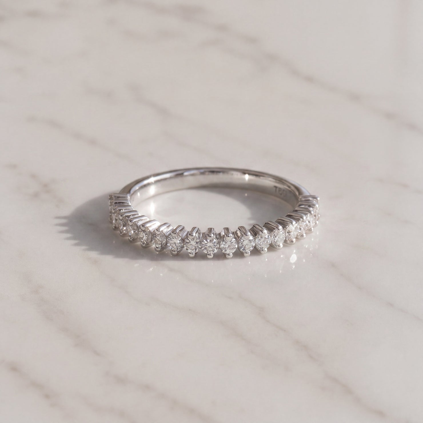 White Gold Two Prong Diamond Band